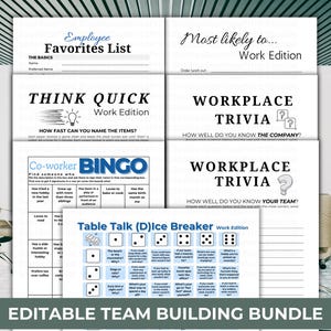 Team Building Games | Employee Favorites List | Favorite Things List | Icebreaker Games | Editable Office Party Games | Getting to Know Me