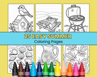 Easy Summer Coloring | Summertime coloring page | Homeschool Summer | Special Needs Activity | Summer Montessori | Nursing Home Coloring