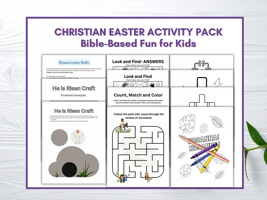 Christian Easter Activity Pack for Kids | Bible Story Printables ...