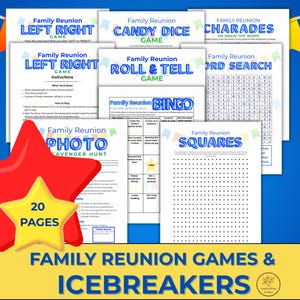 Family Reunion Game Bundle, Fun Family Games, Family Reunion Fun, Family Reunion Party, Pass the Prize, Teen Family Reunion, Get to Know You