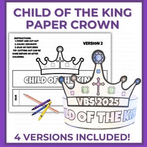 Bible Lessons Kids, Childrens Ministry Activity, Vacation Bible School, VBS Paper Crown, Activities family devotion, Homeschool Bible lesson