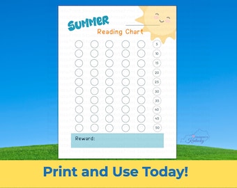 Kinder Sommer Buch Tracker | Sommer Lesetagebuch für Kinder, Printable Book Tracker | Sommer Alphabetisierungsaktivität | Sommer-Lese-Challenge