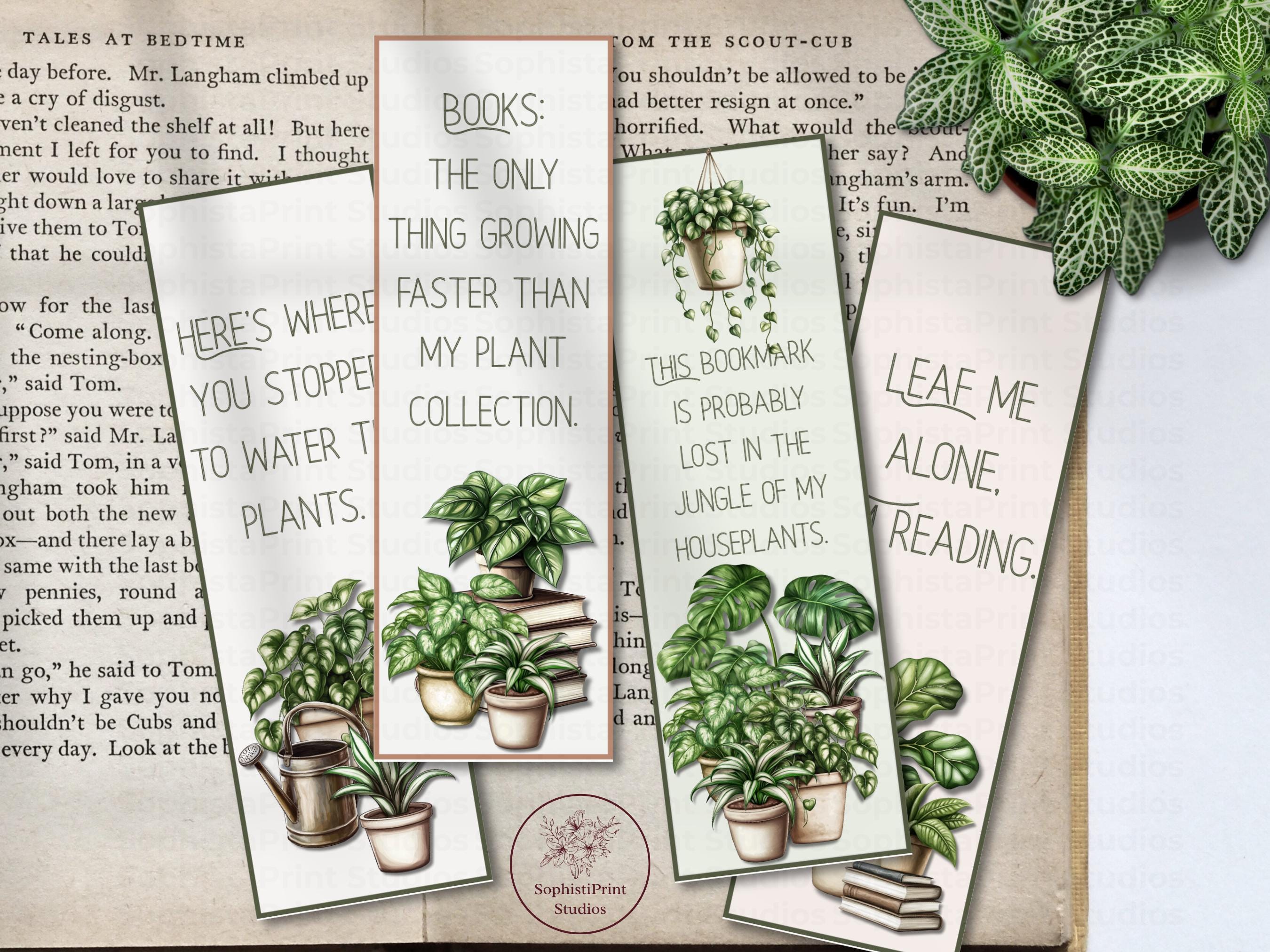 Plant Lover Bookmark | Funny Bookmarks | Book Club Favors | Book Club Gifts | Bookish Gift | Indoor Houseplant Bookmark | Last Minute Gift