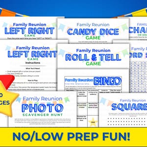 Family Reunion Game Bundle, Left Right Game, Scavenger Hunt, Family Reunion Fun, Family Reunion Party, Teen Family Reunion, Get to Know You