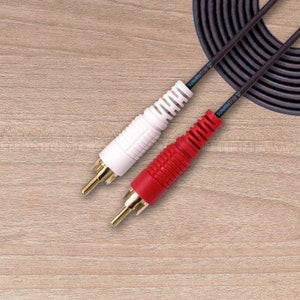 SatelliteSale 2 Male to 2 Male RCA Audio Stereo Composite Cable Universal Wire PVC Black Cord