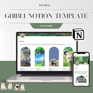 Ghibli Notion template l All in one : life , budget , BookTech, Academia , Student
