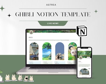 Ghibli Notion template l All in one : life , budget , BookTech, Academia , Student