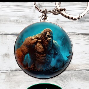 Bigfoot in the Woods - Sublimation PNG Digital Download for a Photo Picture Keychain - Bigfoot, Yeti Lovers