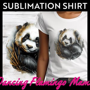 Panda im Bambus - Sublimations-T-shirts Design - PNG-Sofortiger digitaler Download - Panda-Bärnliebhaber