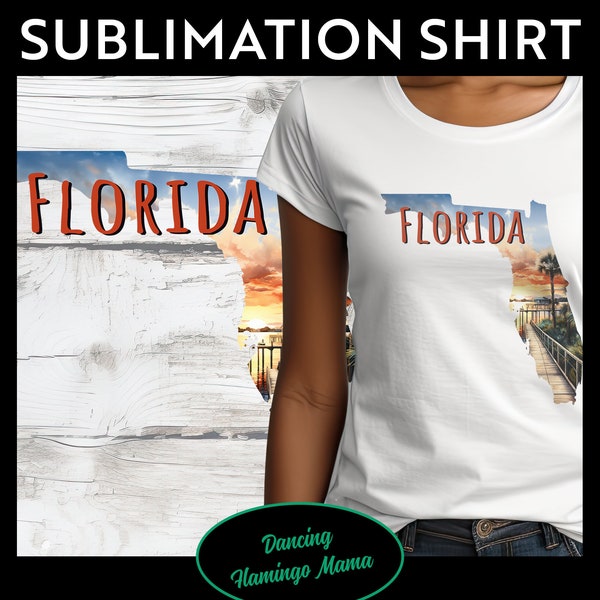 FLORIDA Pier Sunset Beach - Sublimation PNG Digital Download for photo image t-shirts