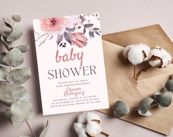 Invito per baby shower modificabile Invito stampabile, digitale o stampato Invito per baby shower di genere neutro e modificabile.