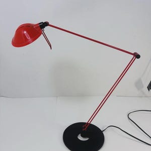 Rare IKEA PIANINO - 1990’s Post Modern Desk Lamp - Red Black - Articulating