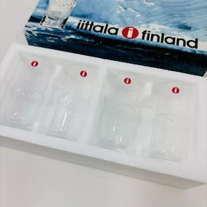 Iittala Glass Niva - 4 X Shot Glass Set - Tapio Wirkkala - New Old Stock - Rare