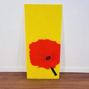 IKEA GYLLEN Wall lamp - Replacement Glass panel Only - Yellow Red Flower Modern