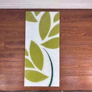 IKEA GYLLEN Wall lamp - Replacement Glass panel Only - Green Leaves White Modern