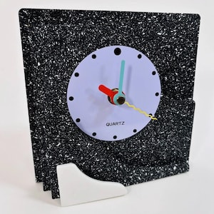 Vintage Desk Table Clock - Memphis Post Modern - Rare - Colorful - Quartz