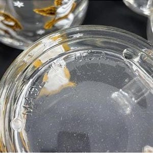 4 tasses à café Angel Sirens fabriquées aux États-Unis en verre transparent - Excellent état. image 5