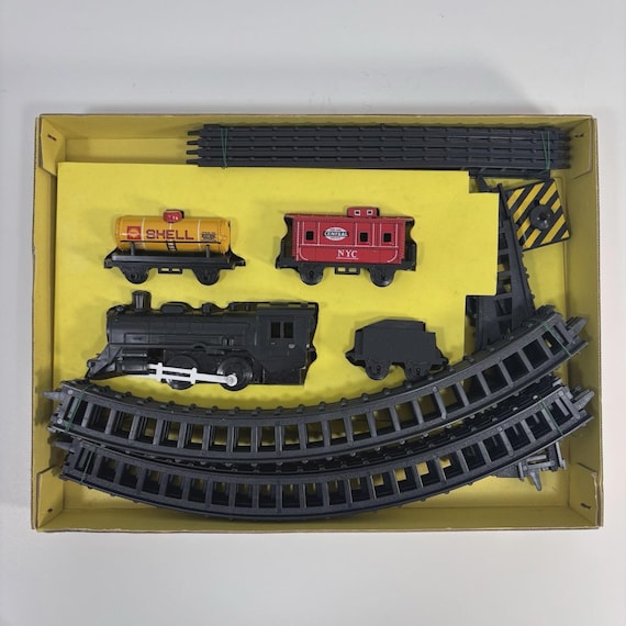 Vintage NEW! Battery Operated No. 87 Freight Train Set - Tin