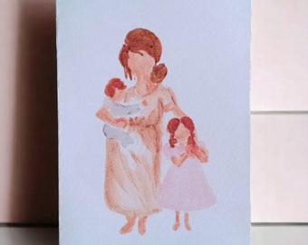 Watercolor print Greeting Card / Art Print / Mother's Day/ New Baby/ Congratulations/ Blank/