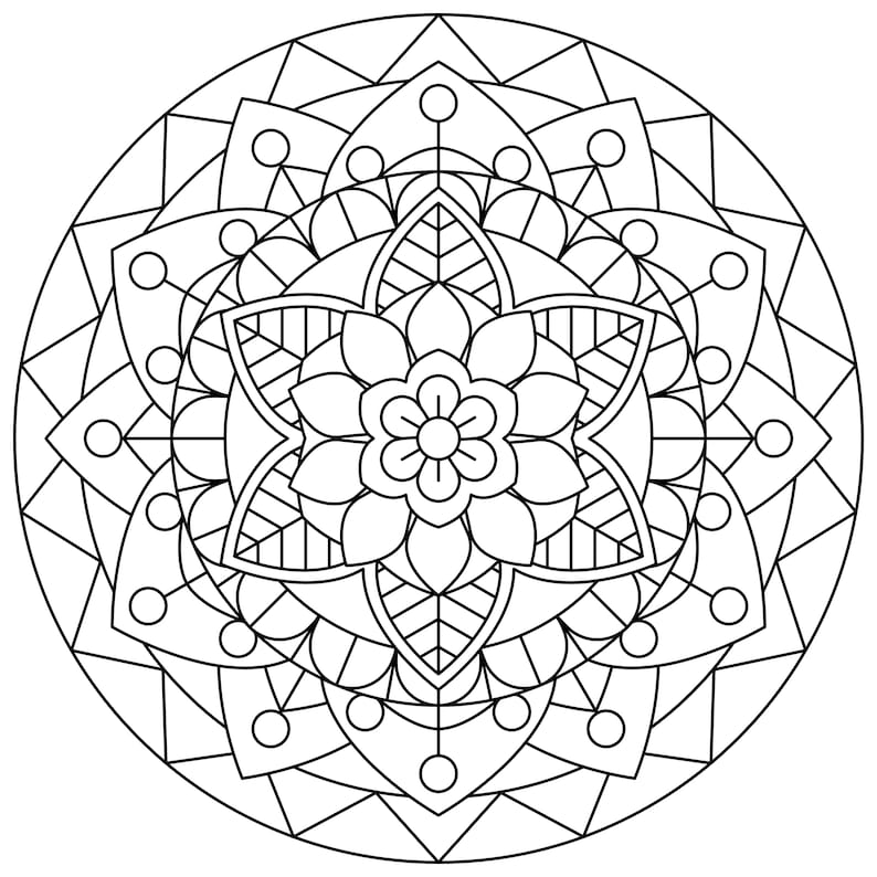 Mandala Coloring Pages Etsy UK