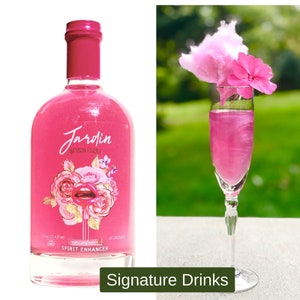 Sugar Free Rose Syrup for Drinks. Signature Drinks, Favors, Pink Mocktails, Cocktials. Non-Alcoholic. Botanicals Colors & Shimmer. Subtle.