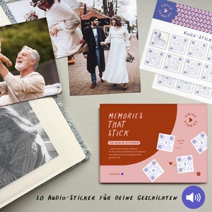 20 Audio-Sticker in blau - MEMORIES THAT STICK