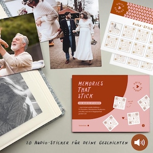 20 Audio-Sticker in braun - MEMORIES THAT STICK
