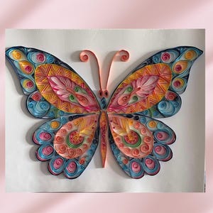 Butterfly,Paper Quilling,Wall Hanging, Decor, Handmade, Paper Art, Quilling,