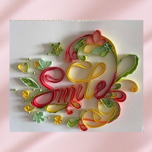 Smile,Paper Quilling,Wall Hanging, Decor, Handmade, Paper Art, Quilling,