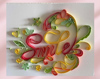 Handmade Paper Quilling Smile Wall Art: Whimsical Home Decor