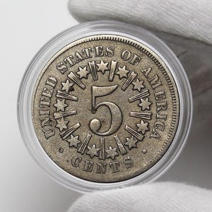 COINS 1866 Shield With Rays Five Cents Nickel Collectibles Commemorative Old Coins Perfect For Gifts Rare Coin To Collect