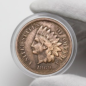 Munten 1869 Indian Head One Cent Collectibles Coins Amerikaanse herdenkingsmunten Oude munten Perfect voor geschenken Antieke munten om te verzamelen