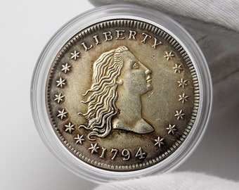 Münzen 1794 Liberty Flowing Hair American Dollar Collectibles US-Gedenkmünzen Alte Münzen Perfekt als Geschenk Antike Münzen zum Sammeln