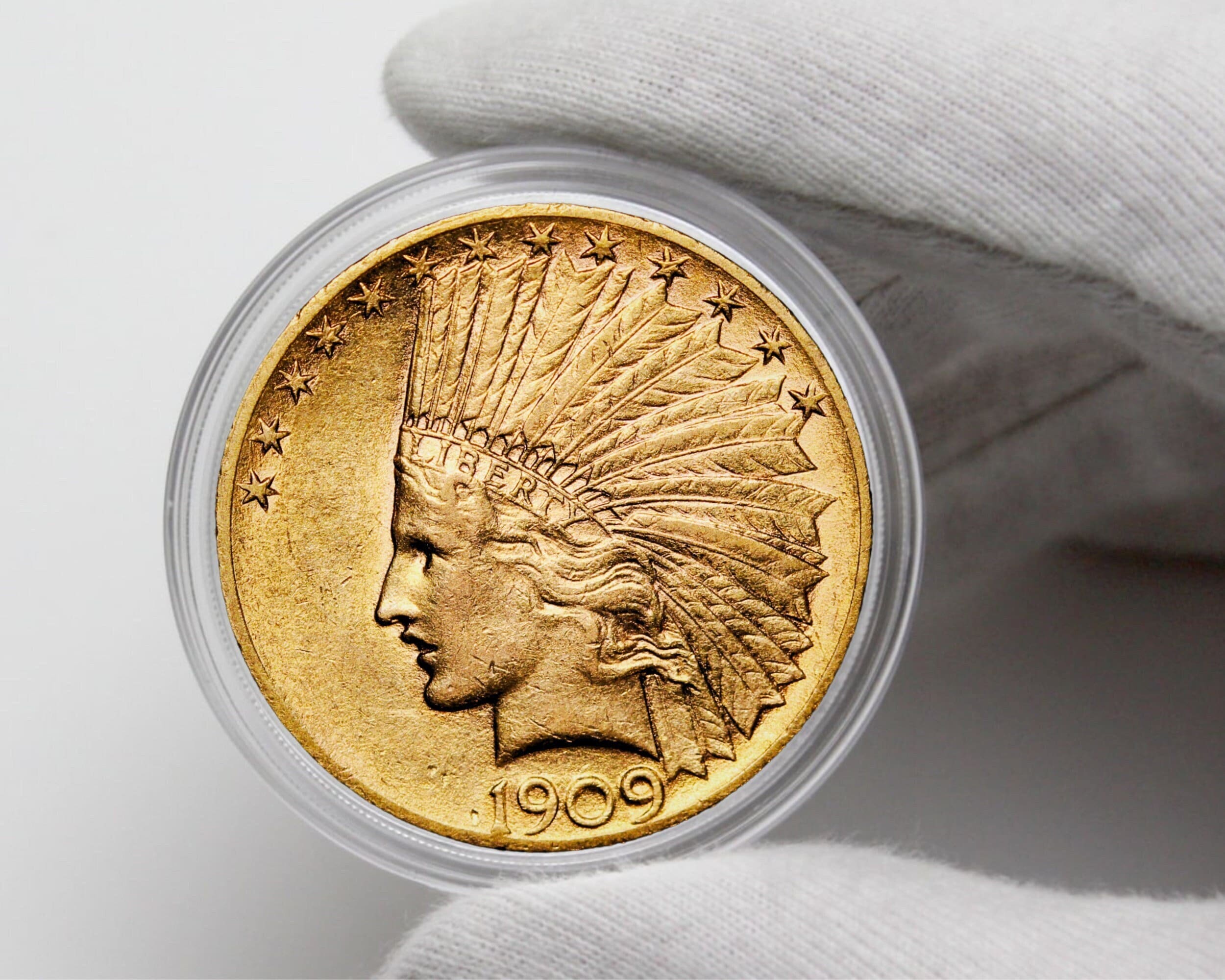Coins 1909 10 Dollar Indian Head Gold Plated Collectibles Coins US Commemorative Old Coins Perfect For Gifts Rare Coins To Collect