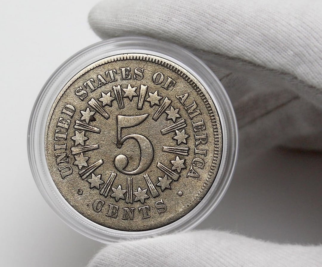 1866年 シールド・ウィズ・レイズ 5セント ニッケル硬貨 記念コイン
