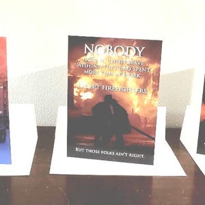 Set of Three Blank Inside Any Occasion Greeting Cards for Fire/EMS