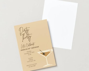 Dirty Thirty Birthday Invitation | 30th Birthday Party Invite | Editable Canva Template | Digital Download