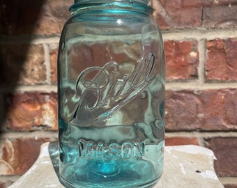 1910-1923 Authentic Blue Ball Mason Jar