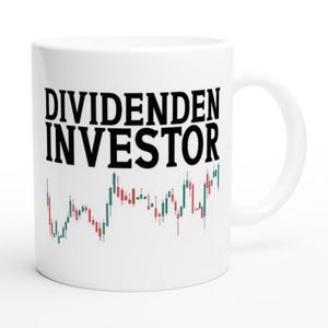 Aktien Tasse für Dividenden Investoren, Börse, Aktien, Investment, Geschenk Aktien, Geschenk Börse