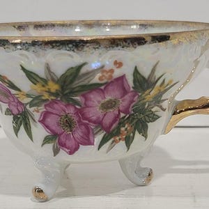 Lusterware Porcelain footed Teacup - Vintage