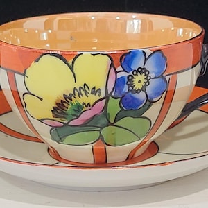 Japanese Lusterware Hand painted Teacup and Saucer – Vintage