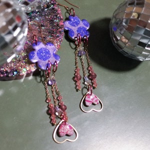 Beaded polymer clay earrings