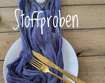 Stoffproben 30-39, verschiedene Farben, Tischläufer Käsetuch, Gaze Boho Hochzeits- Mitteldecke, rustikaler Läufer, Weihnachten