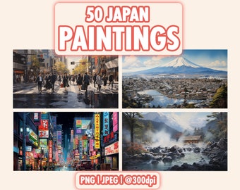 50 Vintage Japan Landschaften | Japanische Landschaften, Orte & Landschaften, Leben in der Stadt, Garten, Wandkunst, Frühlingsdesign, druckbare Wandkunst