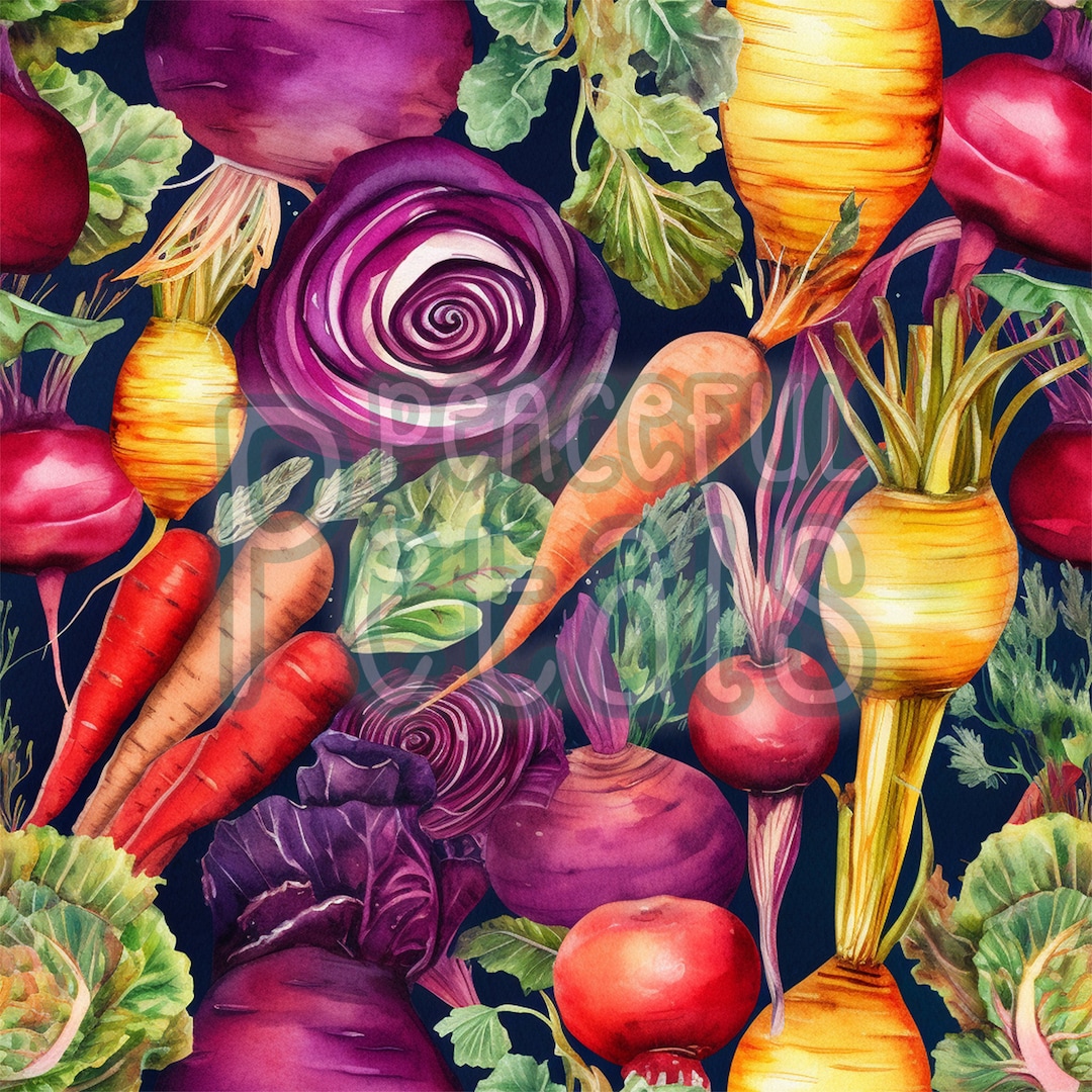 Vegetables | Seamless Patterns | Instant Download | Printable Digital ...
