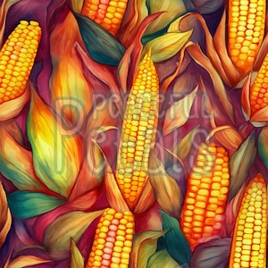 Corn | Seamless Patterns | Instant Download | Printable Digital Paper | Repeating Pattern | Fabric Printing | Cooking