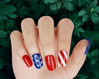 Indepence Day Nail Wraps, Nail Polish Strips, Nail Stickers