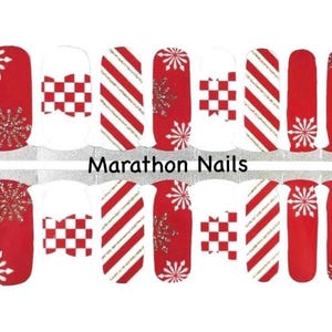Happy Holidays-partial Overlay Holiday Nail Wrap, Nail Sticker, Nail Polish Wrap