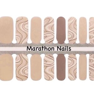 Mocha Latte Nail Wraps, Nail Polish Strips, Nail Stickers