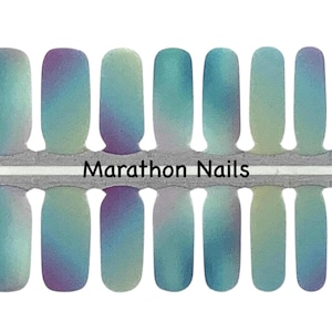 Blue Aurora Chameleon Nail Wraps, Nail Polish Strips, Nail Stickers